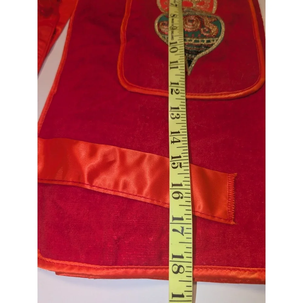 Vintage Royal Terry Waist‎ Apron And 2 Tea Towels Christmas Joy Red MCM Retro